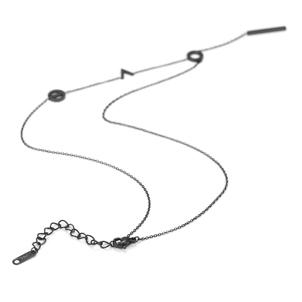 Love Letter Black Y-Necklace - NSSN458STSC