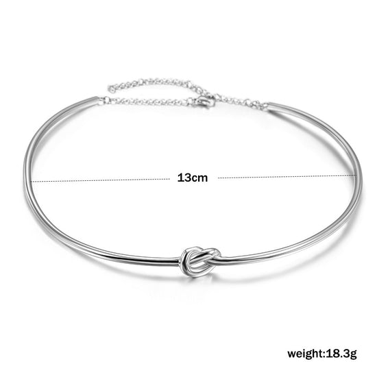 Knot Choker Necklace - NSSN544ST