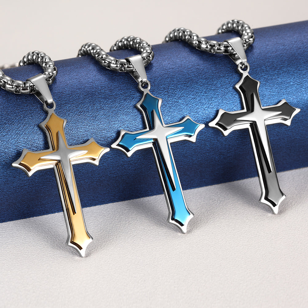 Stainless Steel Cross Necklace - NSSN592ST