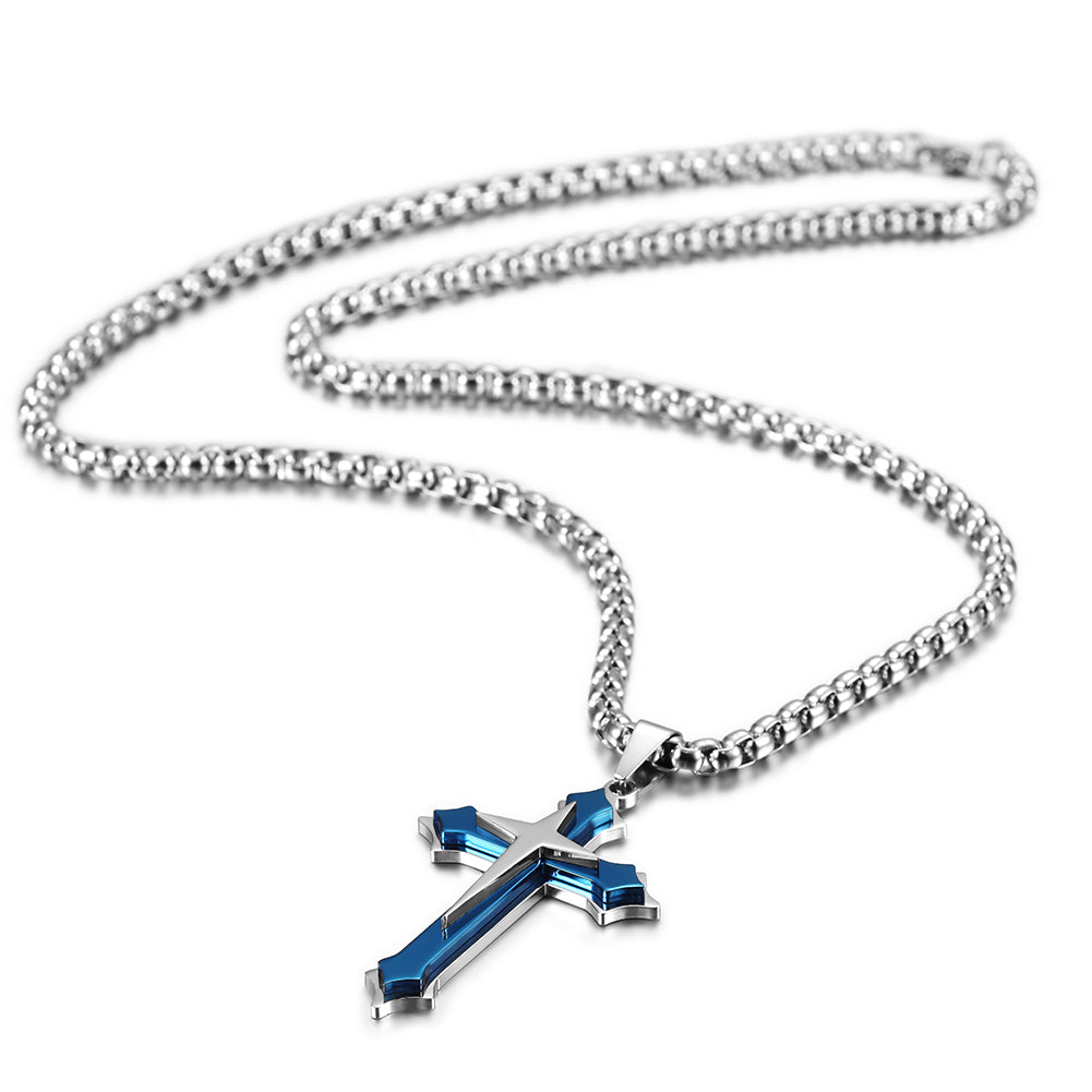 Stainless Steel Cross Necklace - NSSN592ST