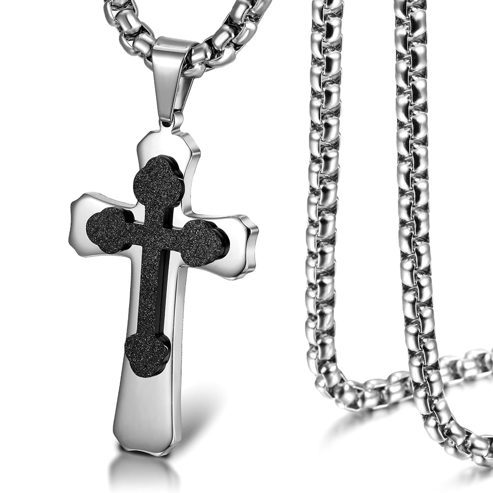 Double Cross Necklace - NSSN593ST