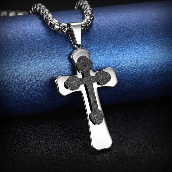 Double Cross Necklace - NSSN593ST