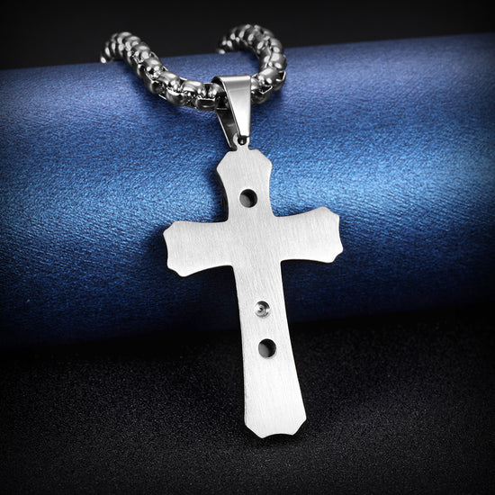 Double Cross Necklace - NSSN593ST