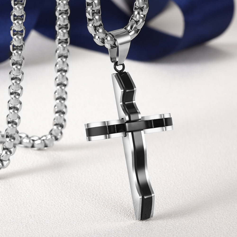 Twisit Cross Pendant Necklace - NSSN597ST