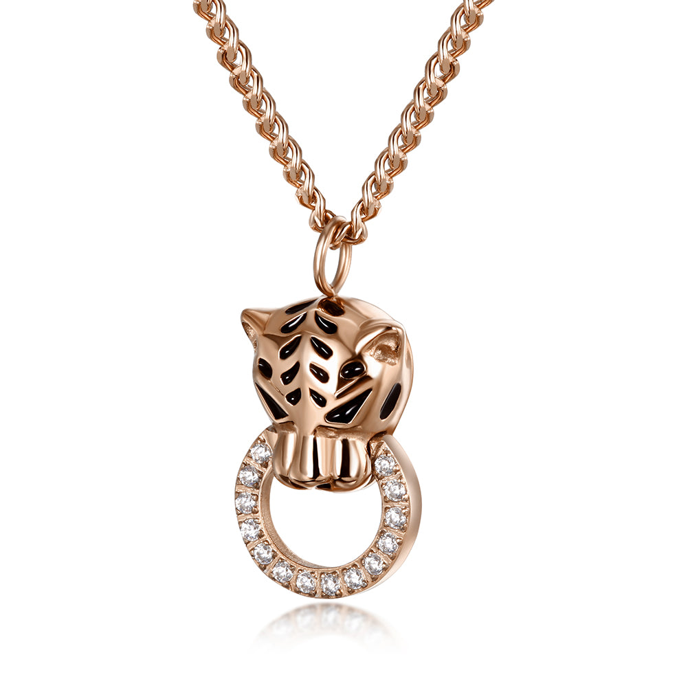 Stainless steel leopard head necklace-NSSN600ST