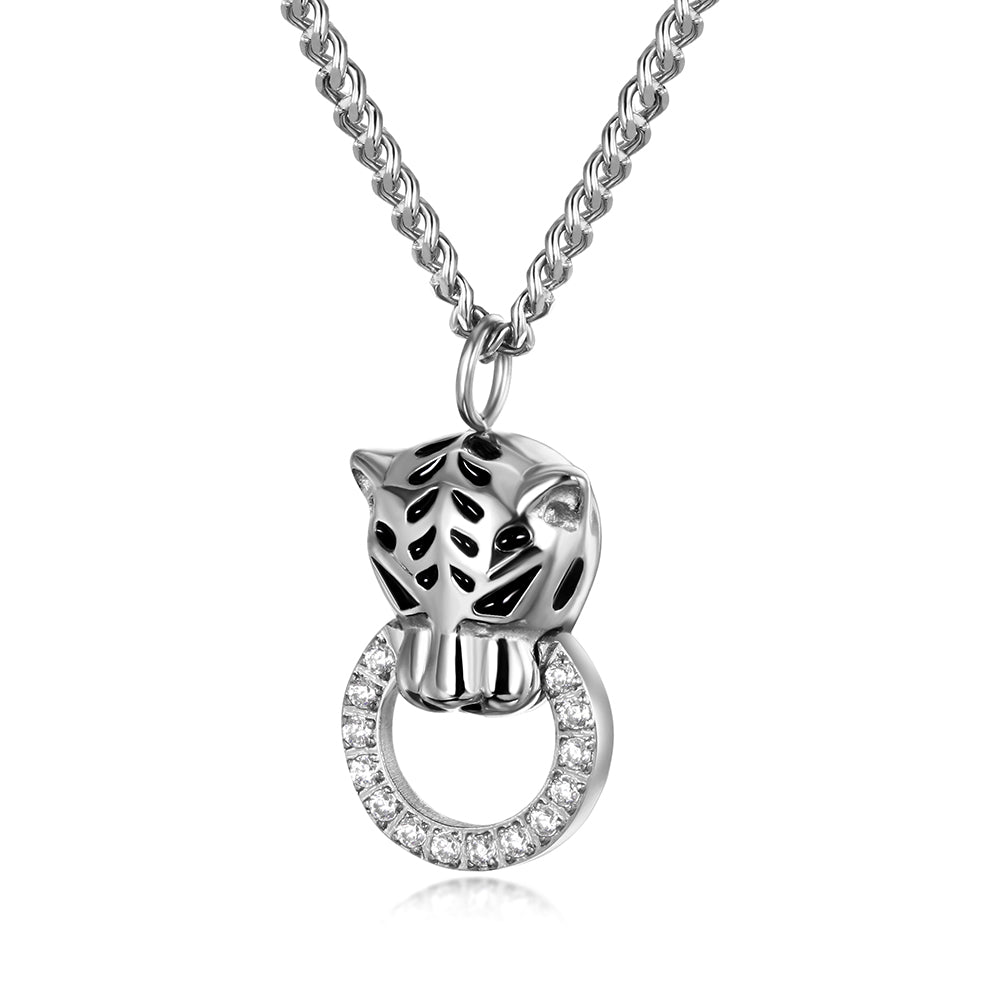 Stainless steel leopard head necklace-NSSN600ST