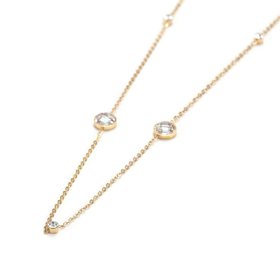 Stainless steel circle zircon necklace-NSSN603ST