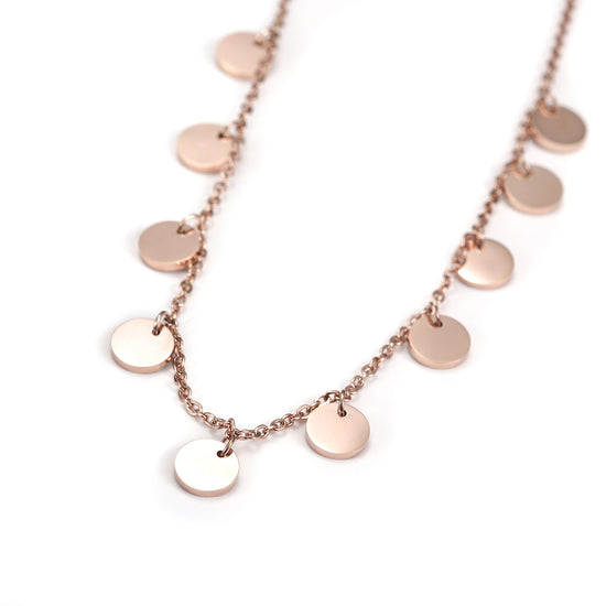 Stainless steel circle high polished necklace-NSSN604ST