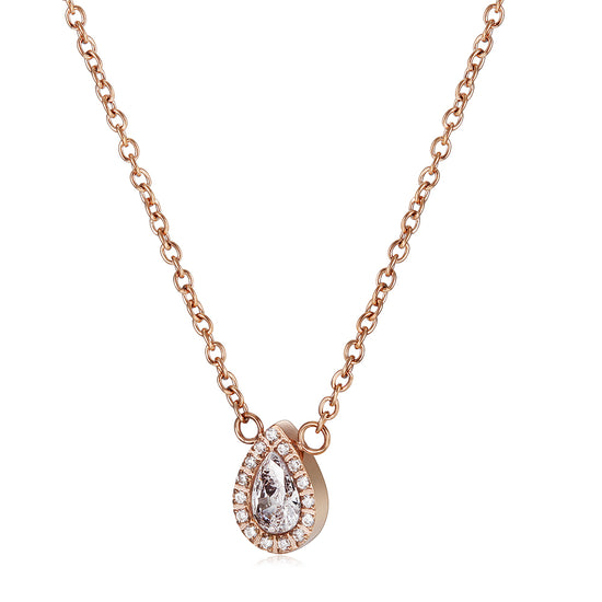 Waterdrop Full Diamond Necklace-NSSN635ST