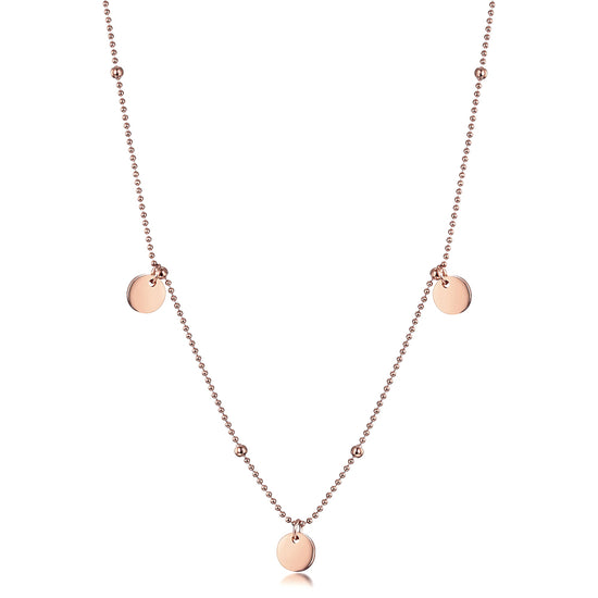 Stainless steel sequin necklace-NSSN637ST