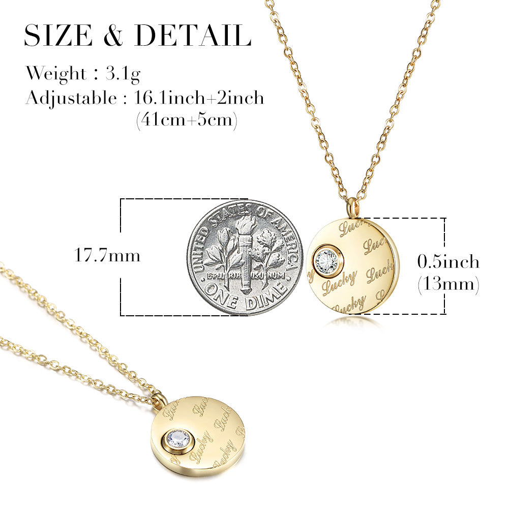 Circular zircon creative necklace-NSSN640STGCZD