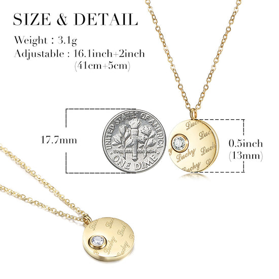 Circular zircon creative necklace-NSSN640STGCZD