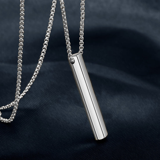 Stainless steel cylindrical necklace-NSSN641ST