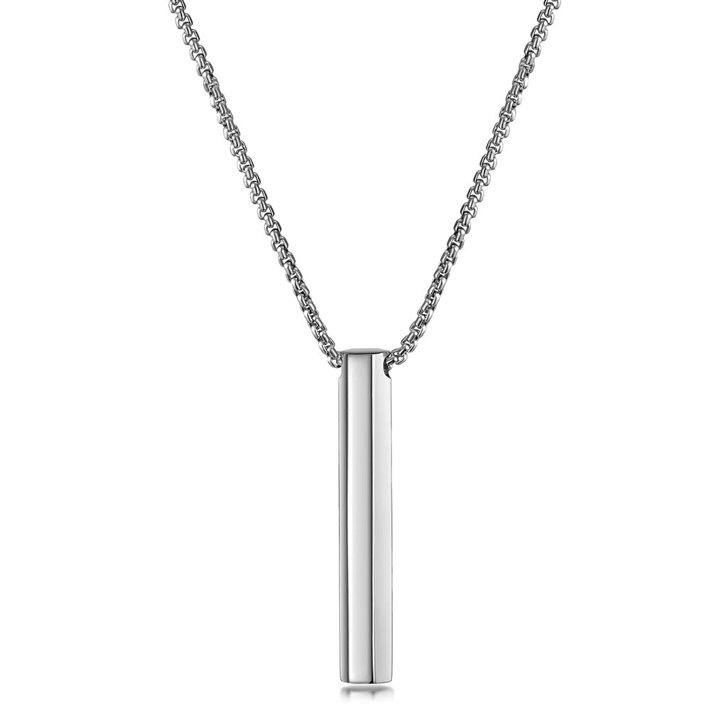 Stainless steel cylindrical necklace-NSSN641ST