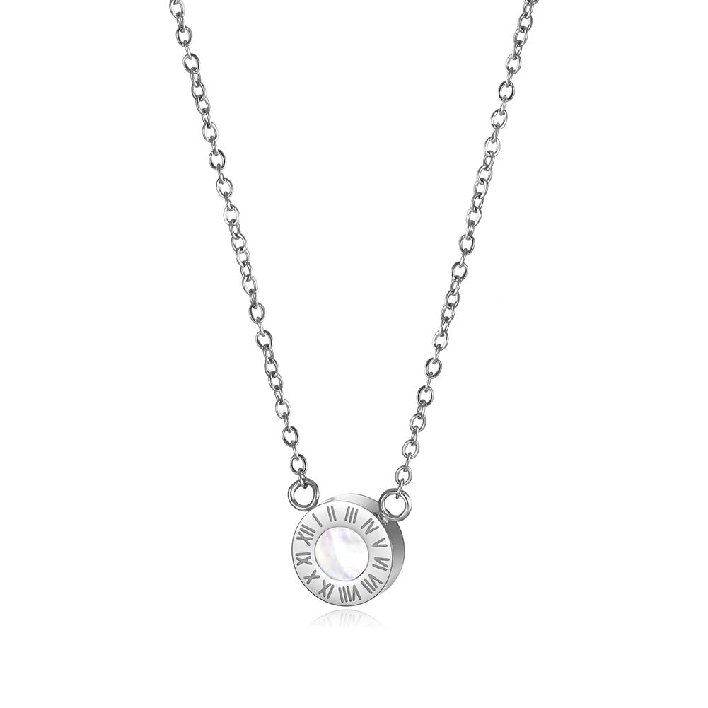 Circular digital zircon necklace-NSSN642STWT