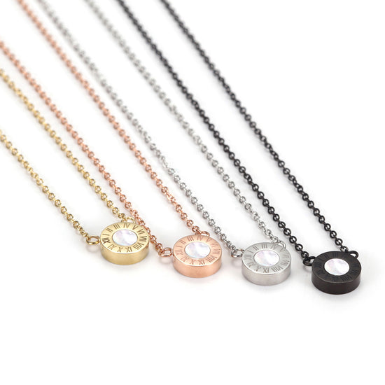 Circular digital zircon necklace-NSSN642STWT