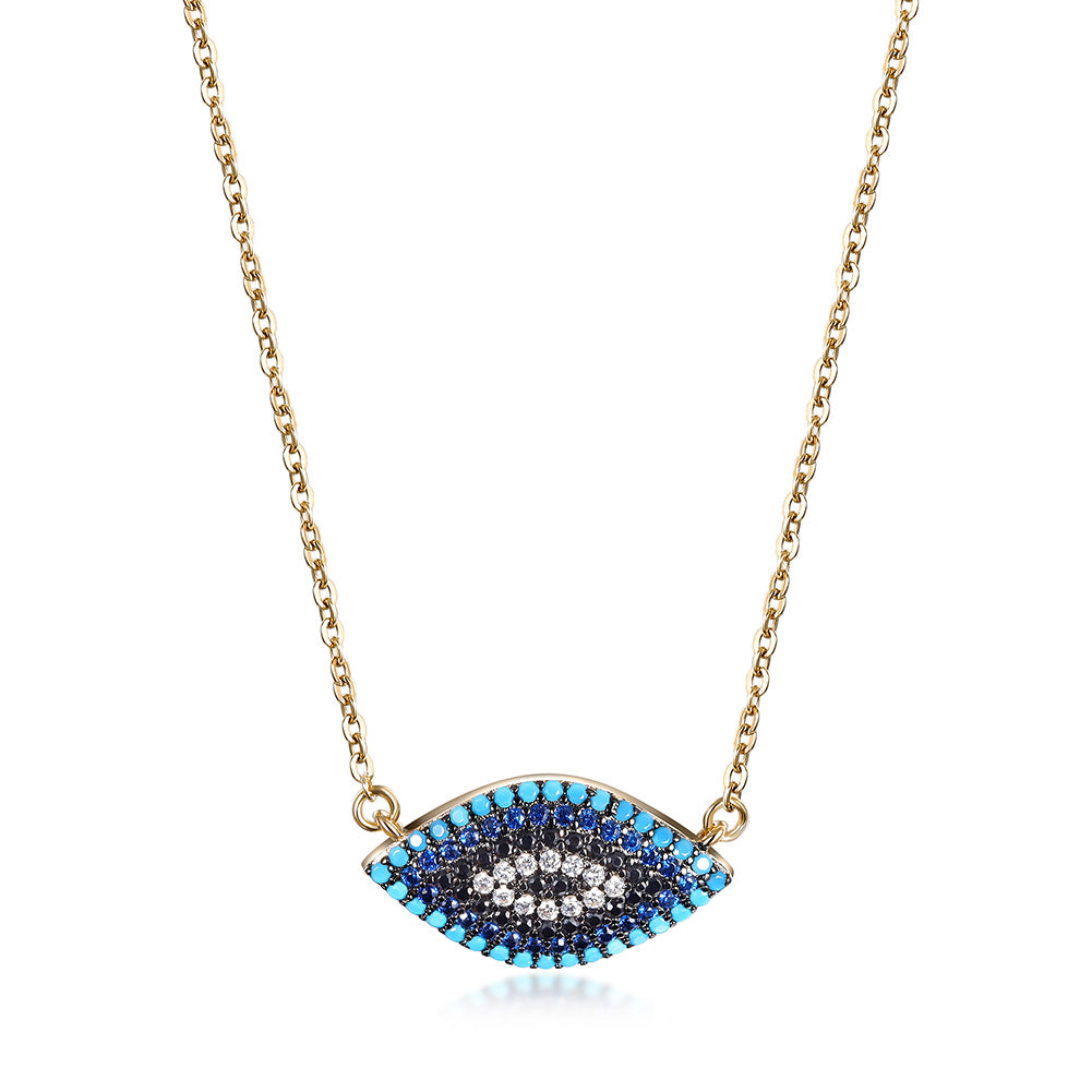 Colored zircon eye necklace-NSSN646ST