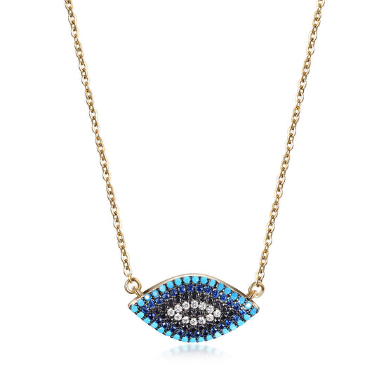 Colored zircon eye necklace-NSSN646ST