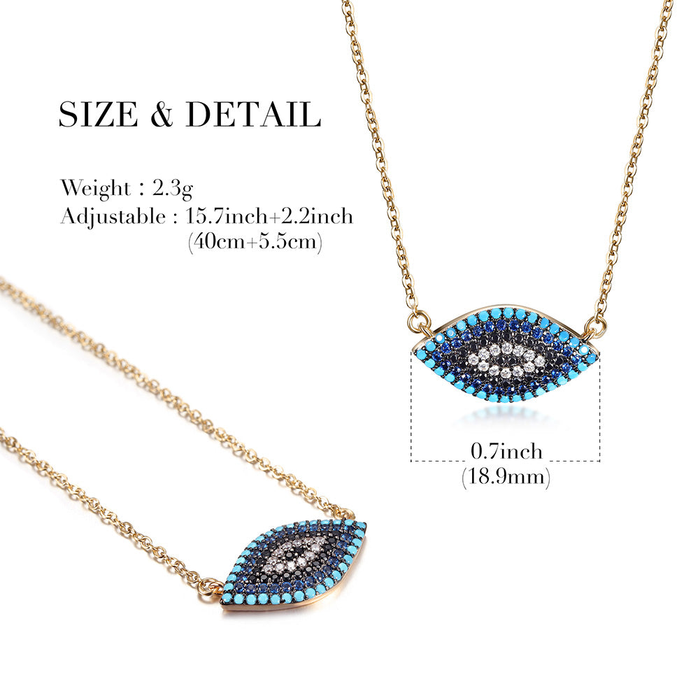 Colored zircon eye necklace-NSSN646ST