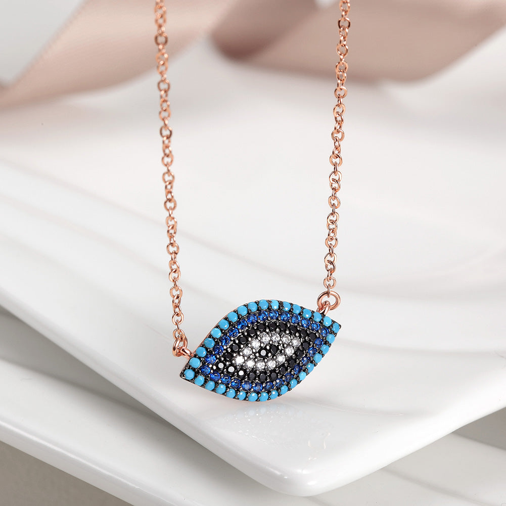 Colored zircon eye necklace-NSSN646ST