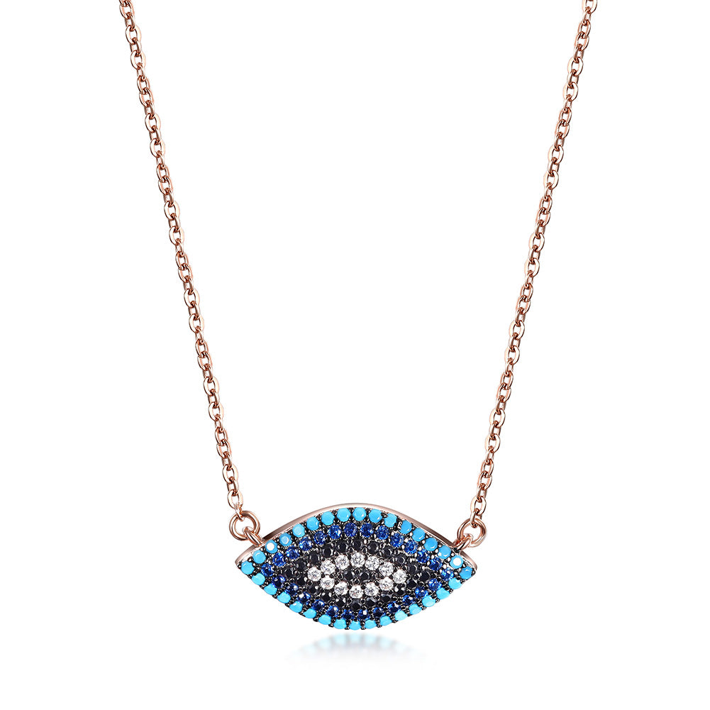 Colored zircon eye necklace-NSSN646ST