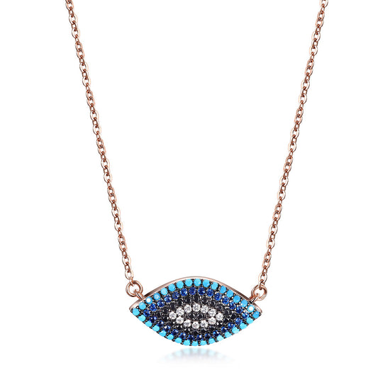 Colored zircon eye necklace-NSSN646ST