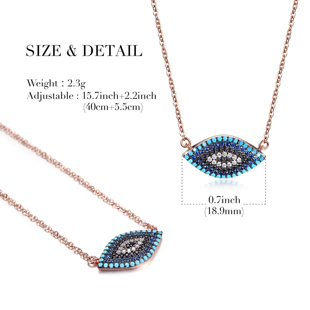 Colored zircon eye necklace-NSSN646ST