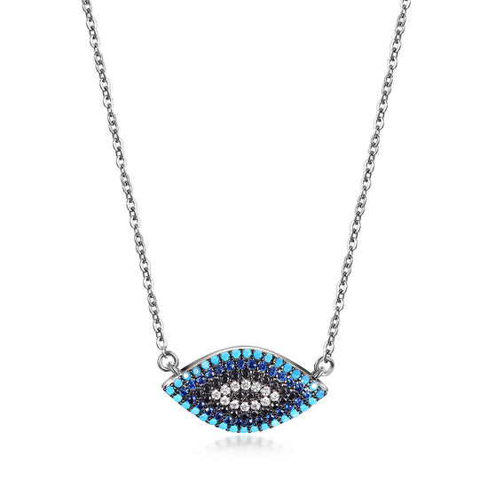 Colored zircon eye necklace-NSSN646ST