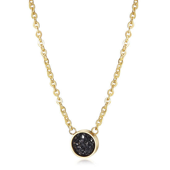 Round black broken diamond necklace-NSSN658ST