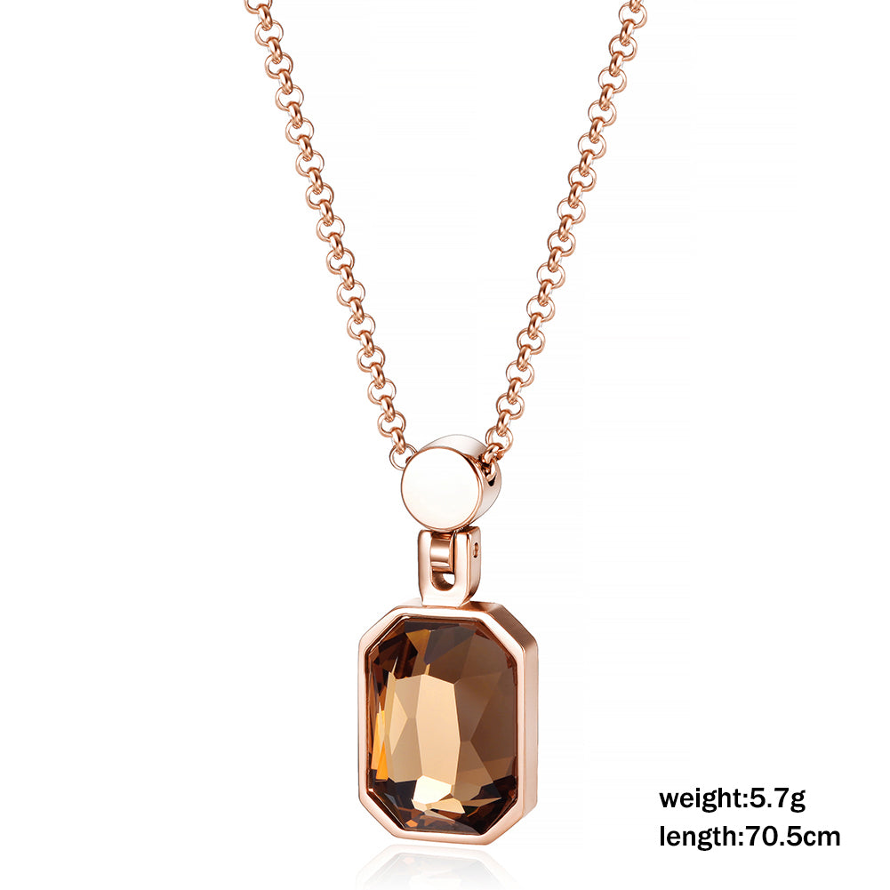 Big gemstone necklace-NSSN659ST