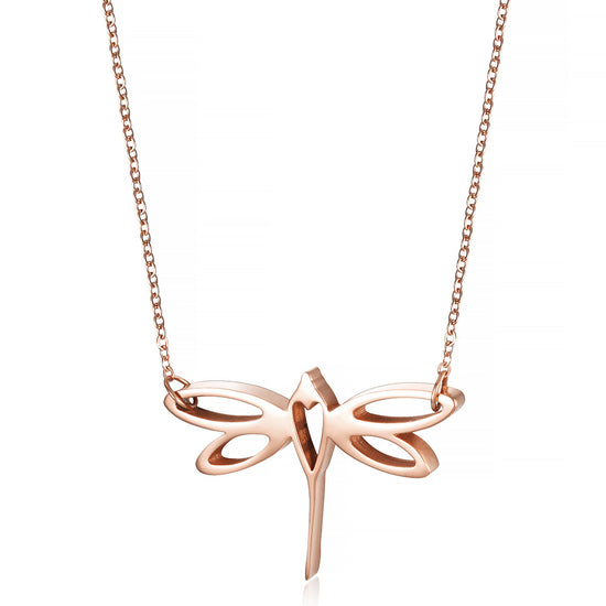 Hollow Dragonfly Necklace-NSSN663ST