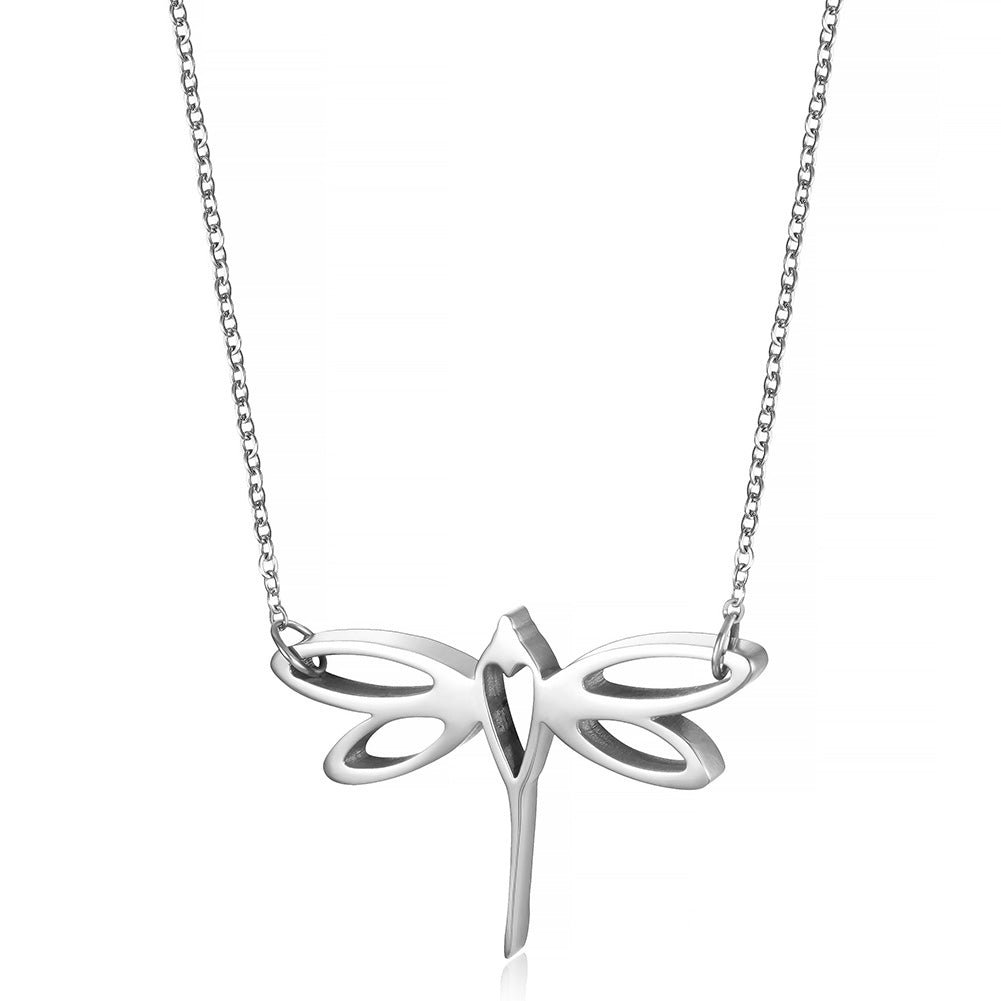 Hollow Dragonfly Necklace-NSSN663ST