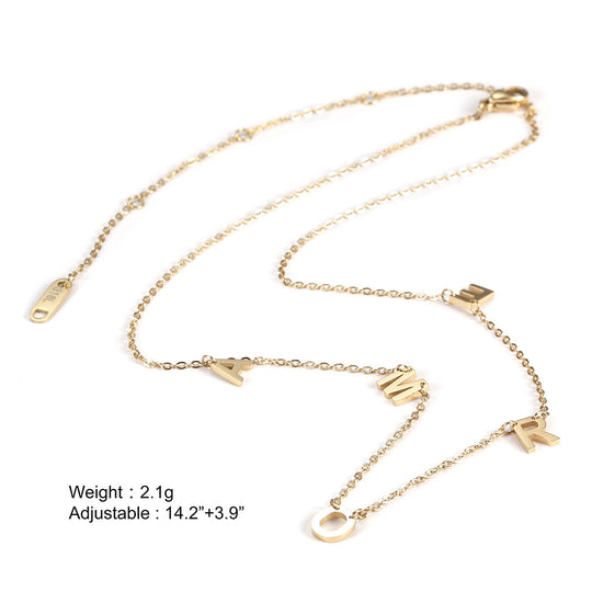 Letter high polished necklace-NSSN664ST