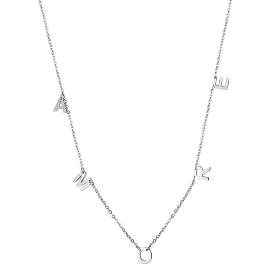 Letter high polished necklace-NSSN664ST