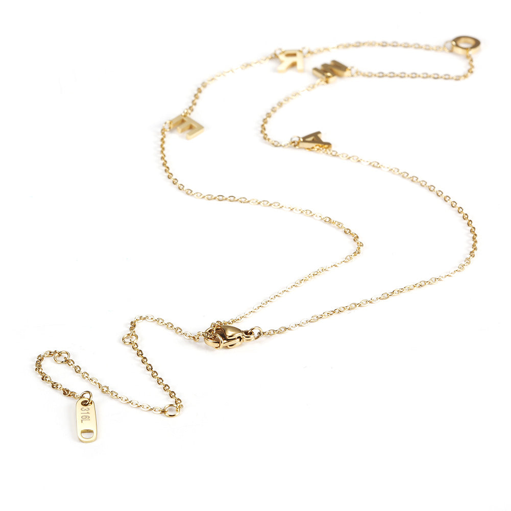 Letter high polished necklace-NSSN664ST