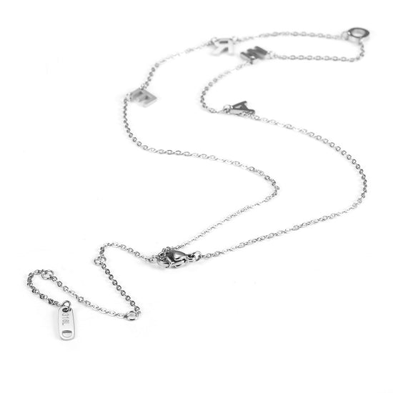 Letter high polished necklace-NSSN664ST