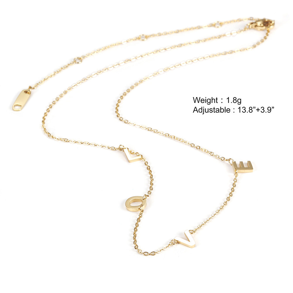 Letter LOVE high polished necklace-NSSN665ST