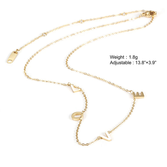 Letter LOVE high polished necklace-NSSN665ST