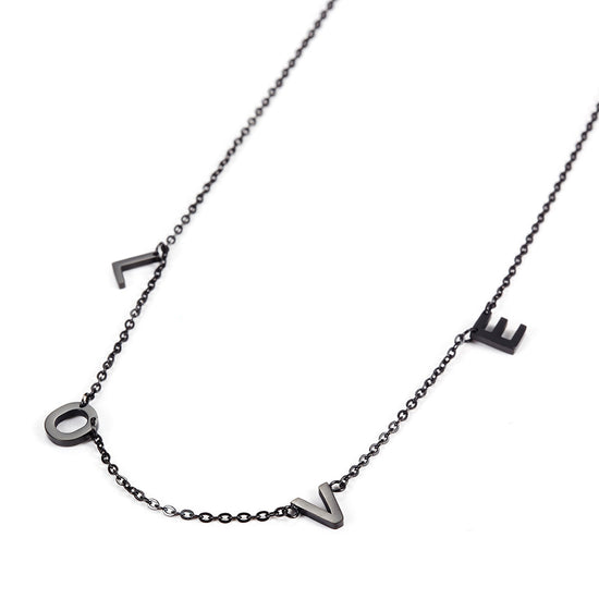 Letter LOVE high polished necklace-NSSN665ST