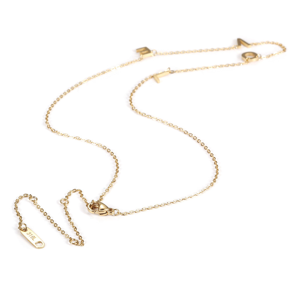 Letter LOVE high polished necklace-NSSN665ST