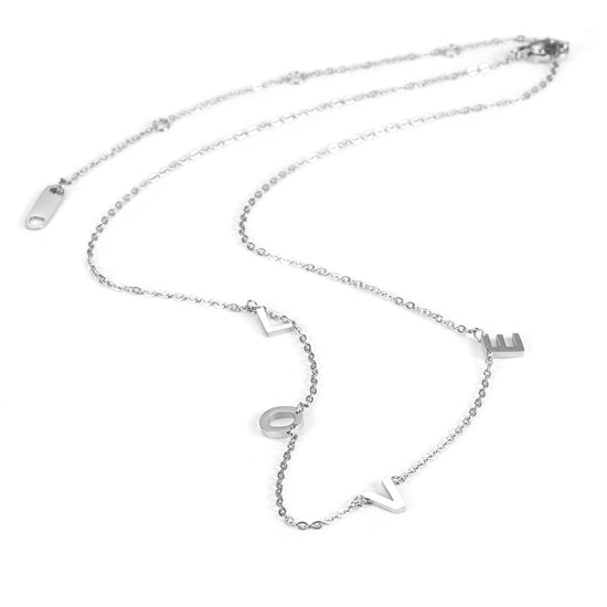 Letter LOVE high polished necklace-NSSN665ST