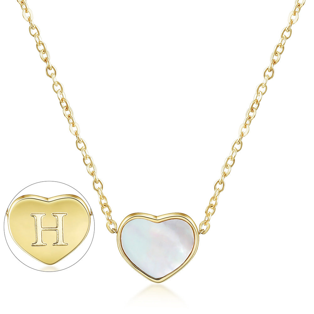 Gemstone letter necklace-NSSN669STGC-H