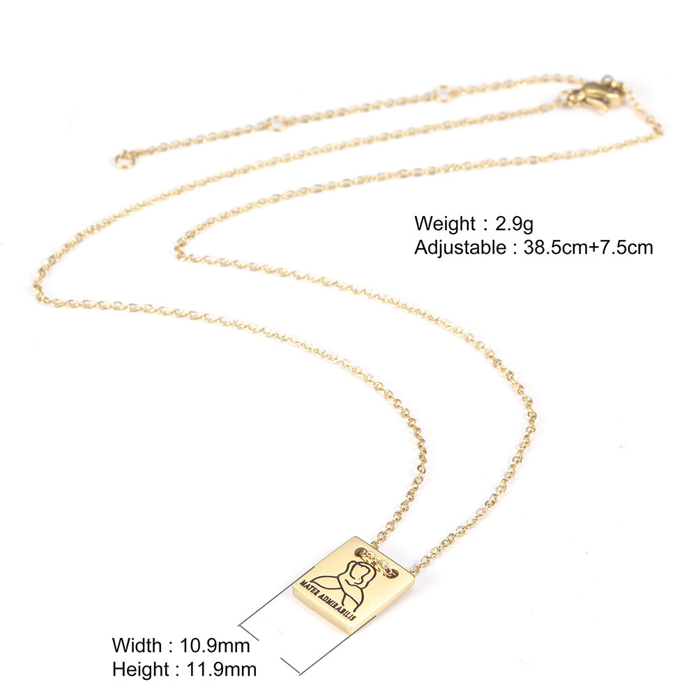 High polished stainless steel necklace-NSSN678ST