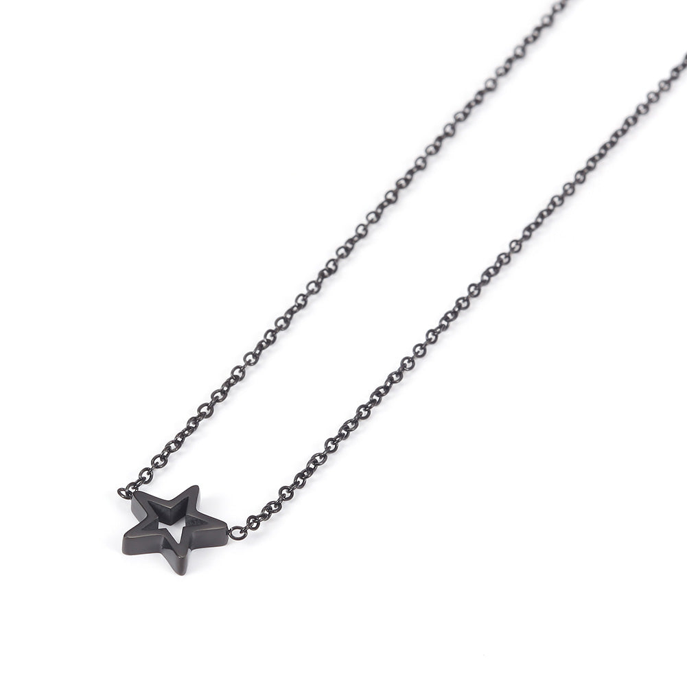 Hollow out pentagram necklace-NSSN681ST