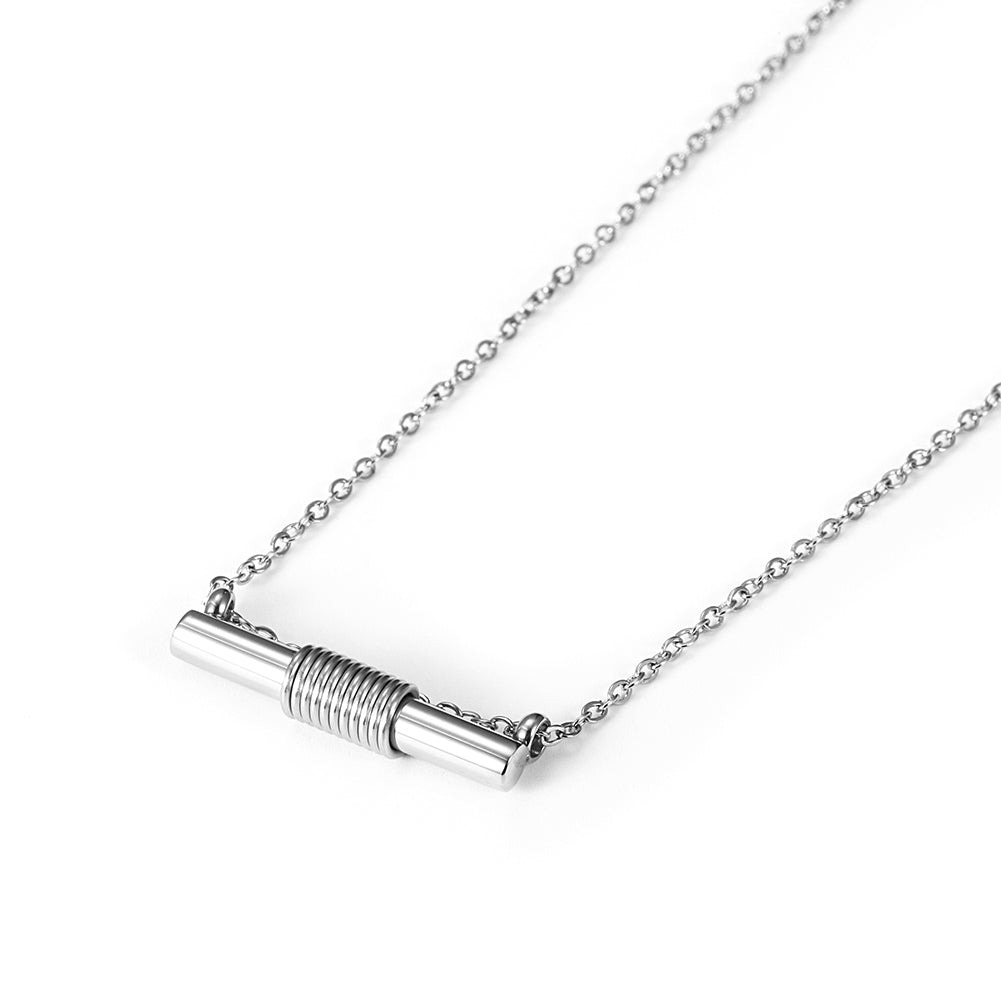 Stainless steel spiral necklace-NSSN682ST