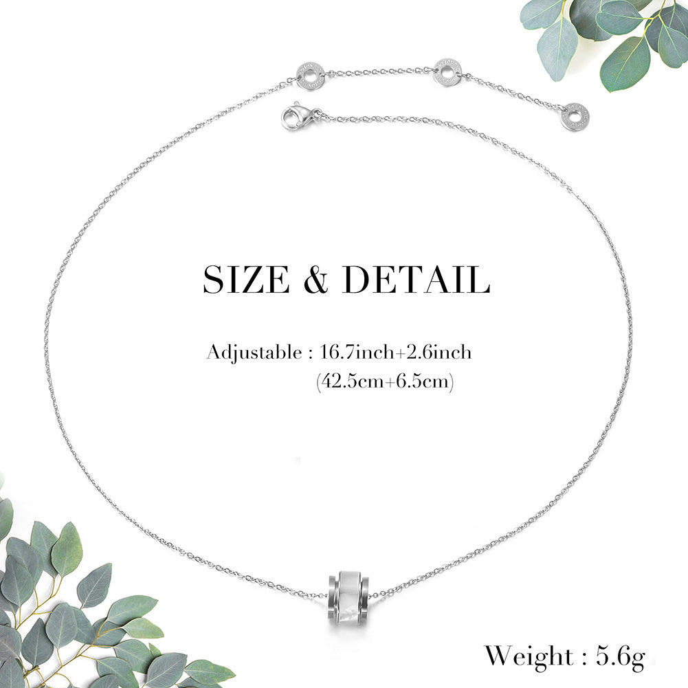 High polished wheel pendant necklace-NSSN702ST