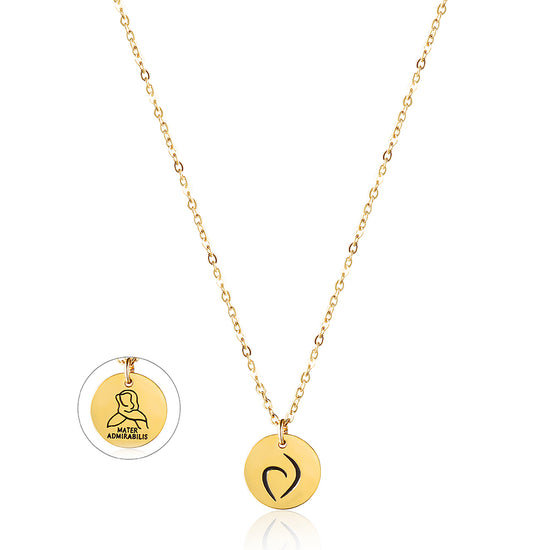 Stainless steel gold medal necklace-NSSN719STGC