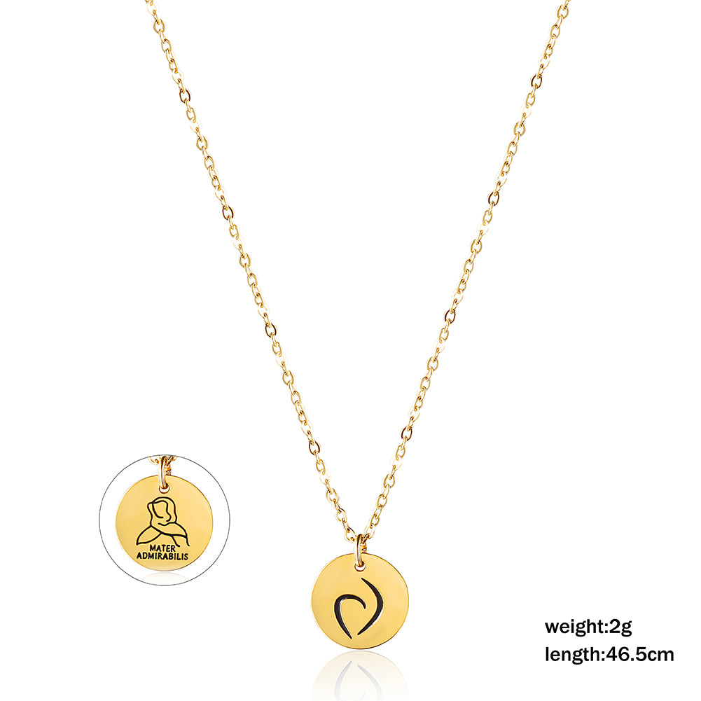 Stainless steel gold medal necklace-NSSN719STGC