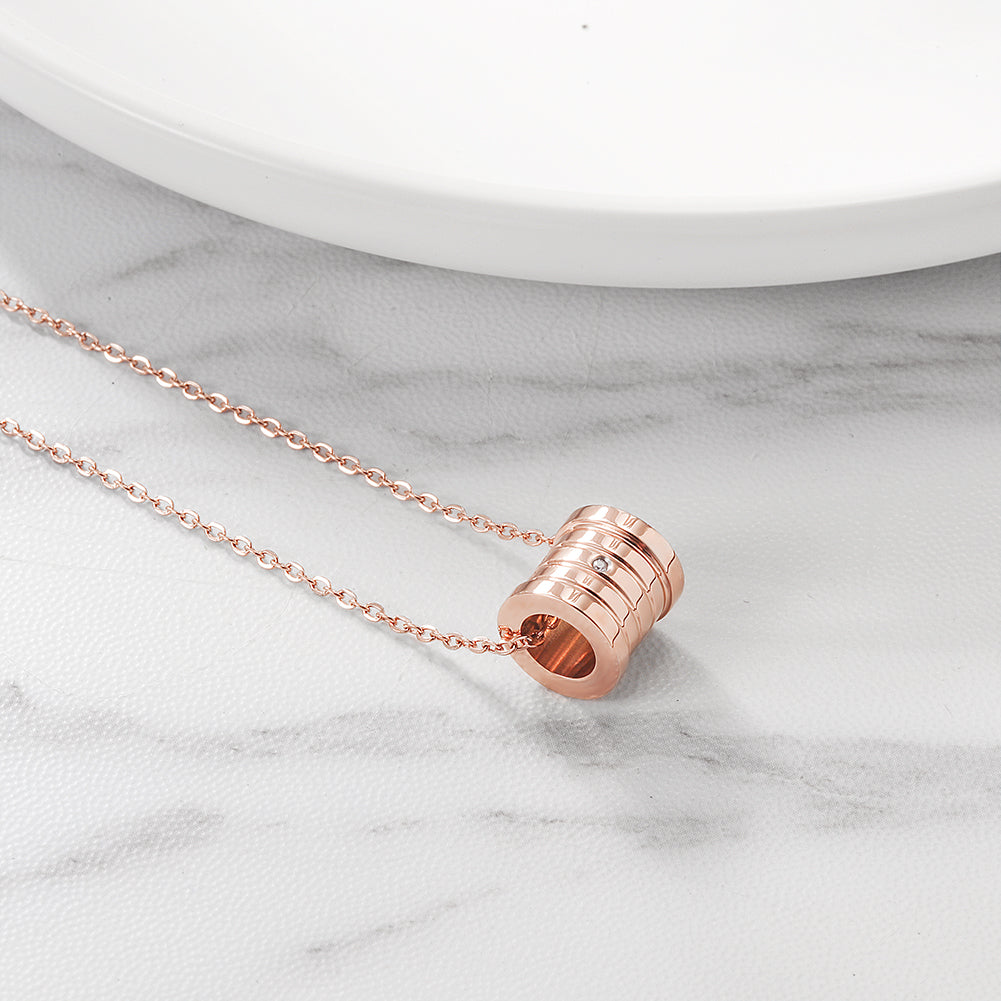 Rose gold pendant necklace-NSSN721STRGZD