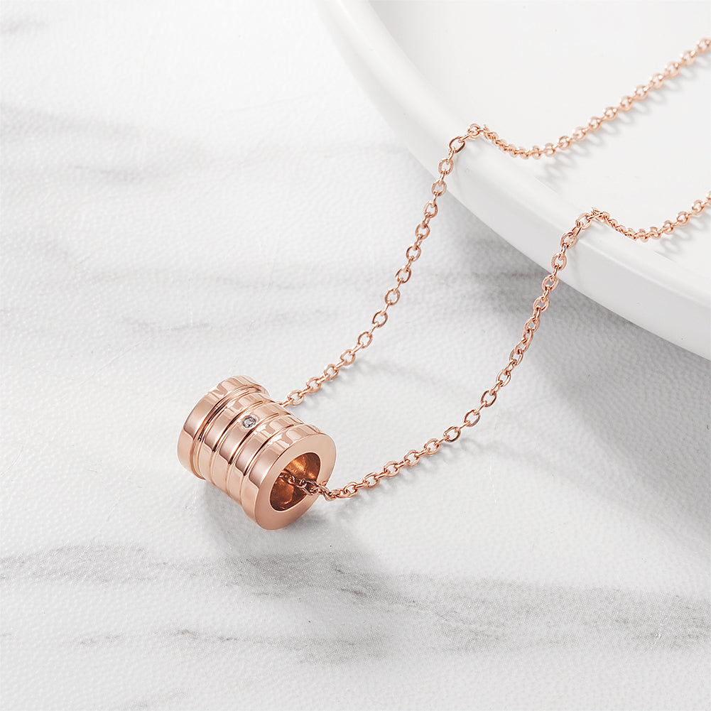 Rose gold pendant necklace-NSSN721STRGZD